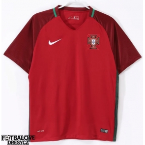 Portugalsko 2016 Retro Domácí Dres Krátký Rukáv